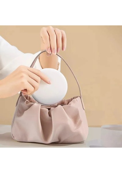 Beyaz Kişiselleştirilmiş Küçük LED Işık Kozmetik 2 Yan Katlanır Makyaj Kompakt Cep Aynası Kadın Işık Efekti Pembe Beyaz Mini Ayna (Yurt Dışından) modelleri