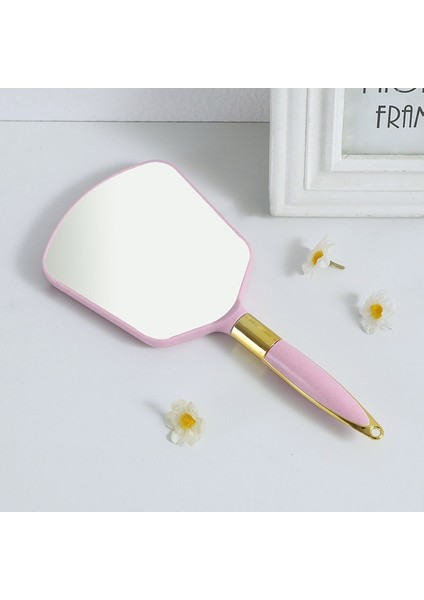 Pembe Vintage El Makyaj Aynası Saplı El Vanity Düzensiz Salon Tuvalet Masası Kompakt Ayna Diş Hekimi Için Ev Kozmetik (Yurt Dışından)