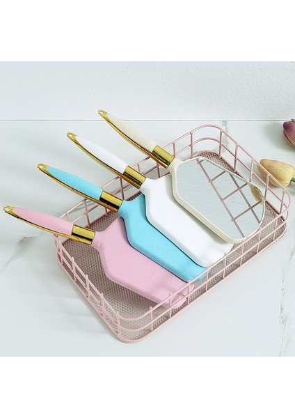 Pembe Vintage El Makyaj Aynası Saplı El Vanity Düzensiz Salon Tuvalet Masası Kompakt Ayna Diş Hekimi Için Ev Kozmetik (Yurt Dışından) indirimleri