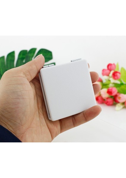 E247 Youhaken Güzel Çiçekler Saksı Bitki Kuşlar Fotoğraf Cep Aynası Mini Katlanır Kare 1x/2x Büyüteç Pu Deri Makyaj Aynası (Yurt Dışından)