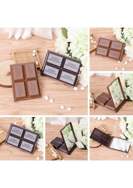 Koyu Kahve Katlanabilir Kompakt Ayna Taşınabilir Makyaj Aynası Çikolata Kare El Aynası Makyaj Makyaj Aynası Cep Kozmetik Aynalar (Yurt Dışından) indirimleri