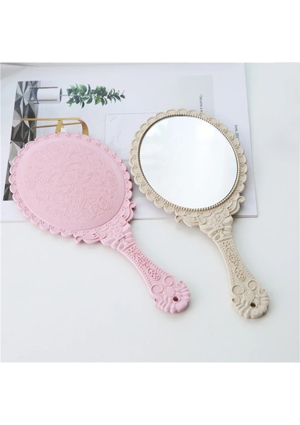 Eliptik Göl Mavisi 1 Adet Taşınabilir Vintage Makyaj Aynası El Tutma Oval Yuvarlak Ayna Asil Antik Yolları Geri Yükleme Mahkemesi Ayna Güzellik Aracı (Yurt Dışından) modelleri