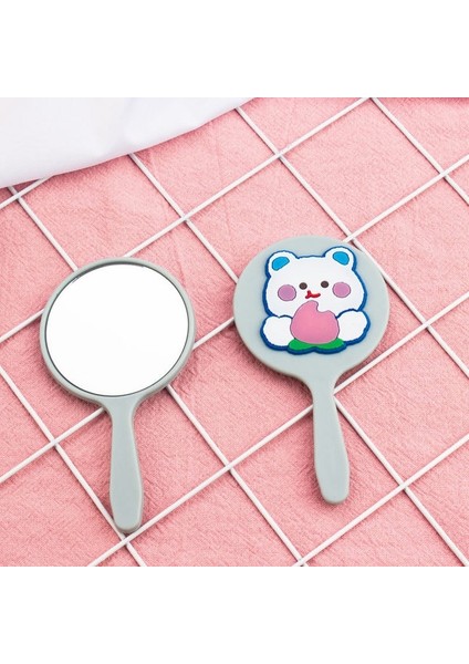 Şeftali Ayı 1 Pc Kore Tarzı Karikatür Makyaj Aynası Mini Taşınabilir El Aynası Tek Taraflı Saplı Ayna Yumuşak Sevimli Kız Sevimli Küçük Ayna (Yurt Dışından)