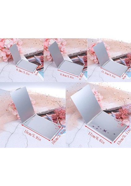 Gösterildiği Gibi C Tipi 1 Adet Cep Dikdörtgen Makyaj Katlanır Aynalar Ultra-Ince Katlanır Makyaj Aynası Kişiselleştirilmiş Taşınabilir Kompakt Kozmetik Ayna (Yurt Dışından) fırsatları