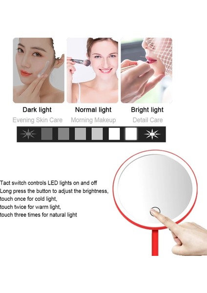 St Beyaz LED Makyaj Aynaları Işıklar ile 5x Büyüteç Taşınabilir Yuvarlak Seyahat Masaüstü Makyaj Masası Aynası Sonsuzluk Işık Up Akıllı Kozmetik Aracı (Yurt Dışından) modelleri