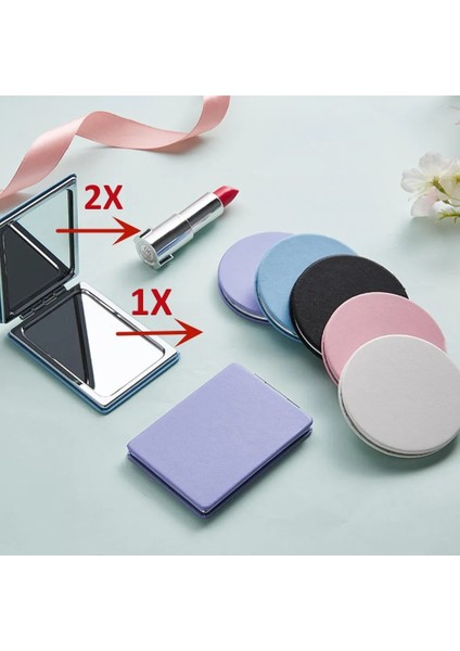 Pembe Taşınabilir Makyaj Aynası Büyütün Katlanabilir Çift Cep Küçük Makyaj Aynası El Güzellik Aynaları Seyahat Güzellik Kozmetik Aracı (Yurt Dışından) fiyatları