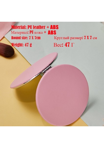 Pembe Taşınabilir Makyaj Aynası Büyütün Katlanabilir Çift Cep Küçük Makyaj Aynası El Güzellik Aynaları Seyahat Güzellik Kozmetik Aracı (Yurt Dışından) fırsatları
