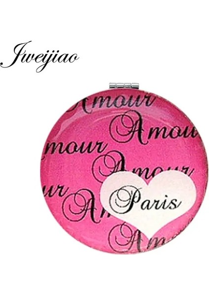 EF15 Youhaken Eyfel Kulesi Sanat Fotoğraf Yuvarlak Katlanır Mini 1x/2x Büyüteç Ayna Aşk Paris Taşınabilir Makyaj Aynaları Kompakt (Yurt Dışından)