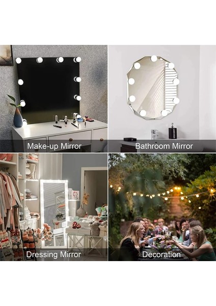 4 Ampuller LED Vanity Işık Makyaj Aynası AMPUL14 LED Kablo Powered Tuvalet Masası Makyaj Aynası Lambası Dekor Banyo Vanity Işıkları (Yurt Dışından)