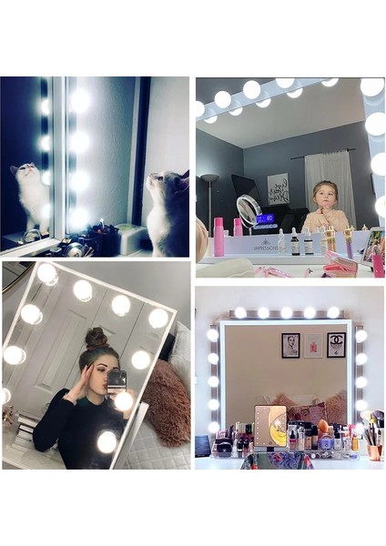 4 Ampuller LED Vanity Işık Makyaj Aynası AMPUL14 LED Kablo Powered Tuvalet Masası Makyaj Aynası Lambası Dekor Banyo Vanity Işıkları (Yurt Dışından)