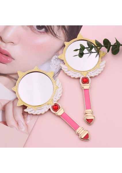 Ayna Sevimli Anime Card Captor Cardcaptor Makyaj Kıyafeti Tutamak Makyaj Oval Yuvarlak Kozmetik El Aynası Güzellik Dresser Kolay Taşıma (Yurt Dışından) modelleri