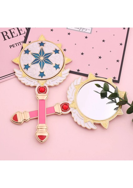 Ayna Sevimli Anime Card Captor Cardcaptor Makyaj Kıyafeti Tutamak Makyaj Oval Yuvarlak Kozmetik El Aynası Güzellik Dresser Kolay Taşıma (Yurt Dışından) indirimleri