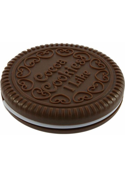 Deep Coffee 1 Adet Sevimli Çikolatalı Kurabiye Şekilli Moda Tasarım Makyaj Aynası 1 Tarak Seti (Yurt Dışından)