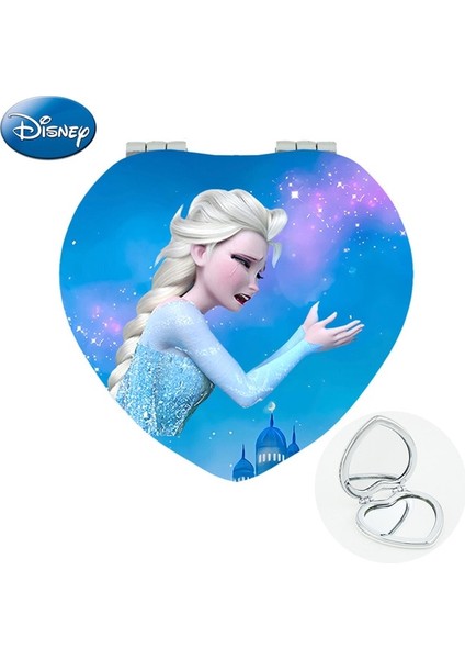 XDS94 Disney Dondurulmuş Prenses Elsa Karikatür Fotoğrafları Kalp Şeklinde Çanta Makyaj Aynaları 1x/2x Büyüteç Kızlar Kadınlar Için XDS88 (Yurt Dışından)