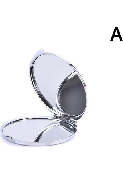 Sva 6X6CM 1 Adet Taşınabilir Katlanır Ayna Kompakt Paslanmaz Çelik Metal Makyaj Kozmetik Cep Aynası Güzellik Aksesuarları (Yurt Dışından)