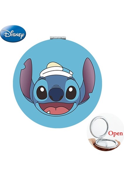 DSN302 Disney Sevimli Lilo ve Stitch Makyaj Kompakt Aynalar Güzel Hayvan Fotoğrafları Baskı Pu El Aynası 1x/2x Büyütmeli Sıcak Satış DSN292 (Yurt Dışından)