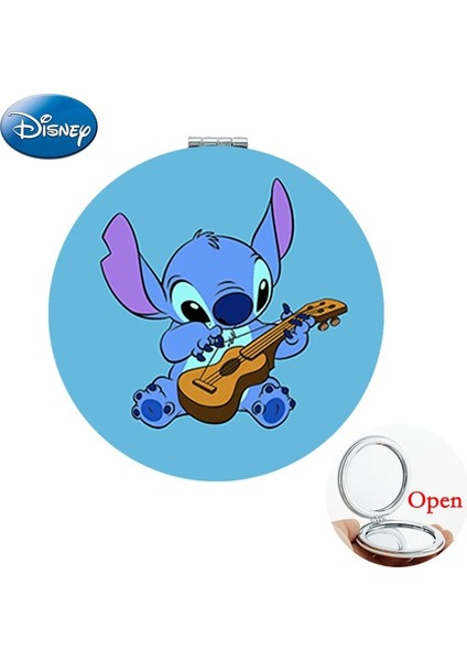 DSN302 Disney Sevimli Lilo ve Stitch Makyaj Kompakt Aynalar Güzel Hayvan Fotoğrafları Baskı Pu El Aynası 1x/2x Büyütmeli Sıcak Satış DSN292 (Yurt Dışından)