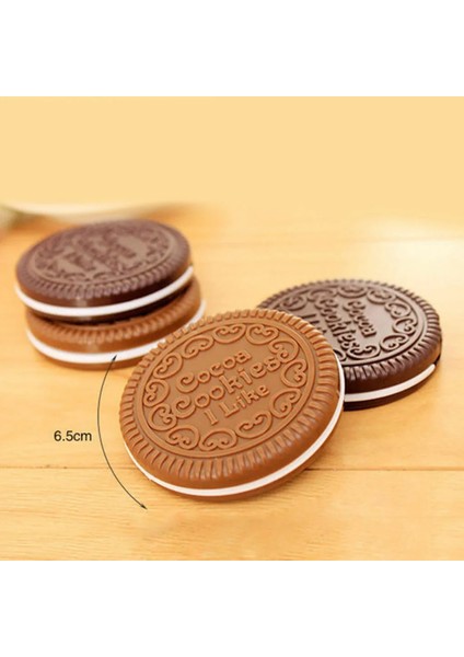 Deep Coffee 1 Adet Sevimli Çikolatalı Kurabiye Şekilli Moda Tasarım Makyaj Aynası 1 Tarak Seti (Yurt Dışından) fırsatları