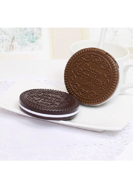 Deep Coffee 1 Adet Sevimli Çikolatalı Kurabiye Şekilli Moda Tasarım Makyaj Aynası 1 Tarak Seti (Yurt Dışından) indirimleri