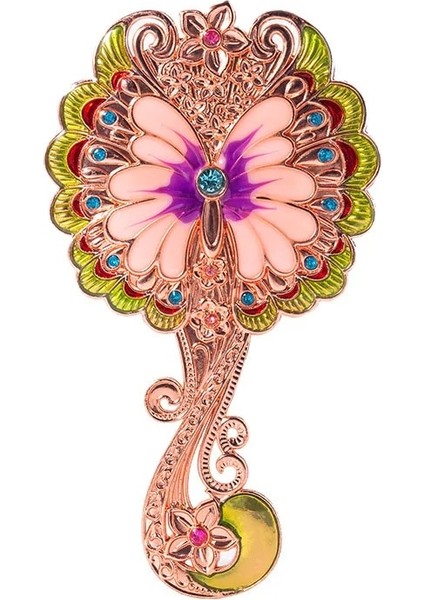 Pembe 1 Adet Sevimli Vintage Bayanlar Kelebek Repousse Yuvarlak Makyaj El Tutma Aynası Prenses Bayan Makyaj Güzellik Dresser Hediye (Yurt Dışından) fiyatları