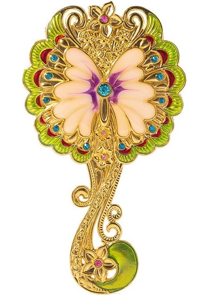 Pembe 1 Adet Sevimli Vintage Bayanlar Kelebek Repousse Yuvarlak Makyaj El Tutma Aynası Prenses Bayan Makyaj Güzellik Dresser Hediye (Yurt Dışından) modelleri