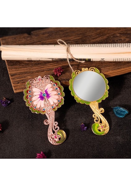 Pembe 1 Adet Sevimli Vintage Bayanlar Kelebek Repousse Yuvarlak Makyaj El Tutma Aynası Prenses Bayan Makyaj Güzellik Dresser Hediye (Yurt Dışından) fırsatları