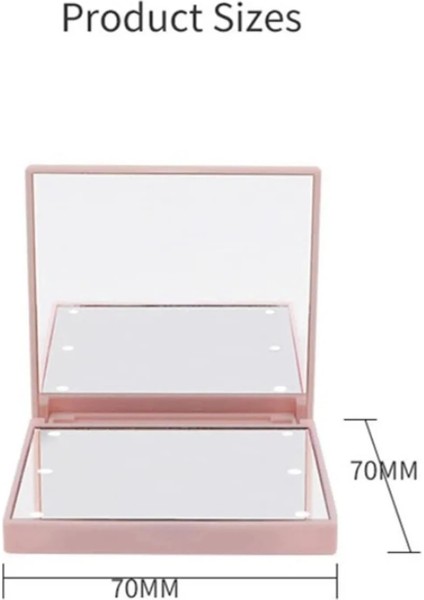 LED 6 LED Makyaj Aynası Işıklı 1x 2x Büyüteç Küçük Cep Taşınabilir Seyahat Pembe Siyah Beyaz Katlanabilir Kozmetik Makyaj Aynaları (Yurt Dışından) fırsatları