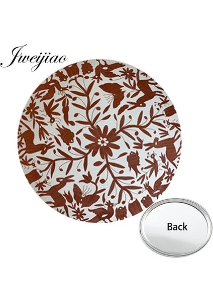 VG23 Youhaken Çiçek Desen Sanat Fotoğraf Baskılı Tek Tarafı Düz Mini Cep Aynası Kompakt Makyaj Vanity El Seyahat Çanta Ayna (Yurt Dışından)