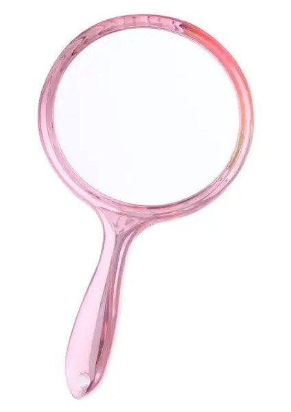 Pembe Makyaj Aynası Net Görüntü Rahat Kavrama Iyi Yansıma Kozmetik Ayna Çift Taraflı El Büyüteçli Ayna Hediye Kaynağı (Yurt Dışından)