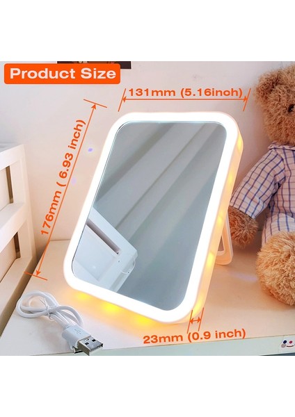 3 Renk Pembe LED Makyaj Aynası Masaüstü Şarj Edilebilir Taşınabilir Lamba Katlanır Taşınabilir Ayna Seyahat Vanity Görünümlü Cam Işık Dolgu Işığı (Yurt Dışından) fırsatları