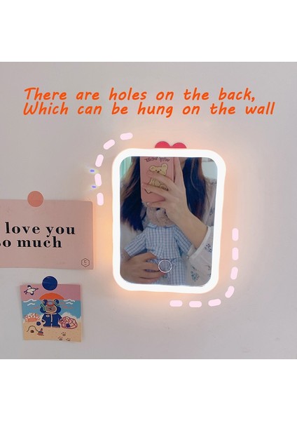 3 Renk Pembe LED Makyaj Aynası Masaüstü Şarj Edilebilir Taşınabilir Lamba Katlanır Taşınabilir Ayna Seyahat Vanity Görünümlü Cam Işık Dolgu Işığı (Yurt Dışından) indirimleri