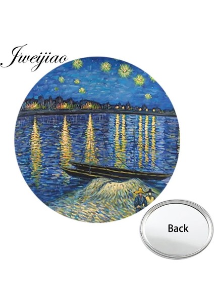 ZZ86 Youhaken Van Gogh Ünlü Resim Mini Bir Tarafı Düz Yuvarlak Cep Aynası Yıldızlı Gece Taşınabilir Makyaj Vanity El Aynaları (Yurt Dışından) modelleri
