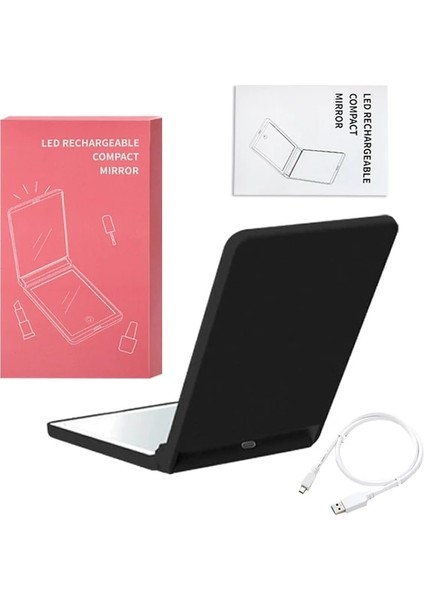 Kobi L210C Siyah Taşınabilir El Makyaj Aynası LED Makyaj Aynaları Işıkları ile 2x Büyüteç Kadınlar Için Kompakt Cep El Aynası Makyaj Araçları (Yurt Dışından)