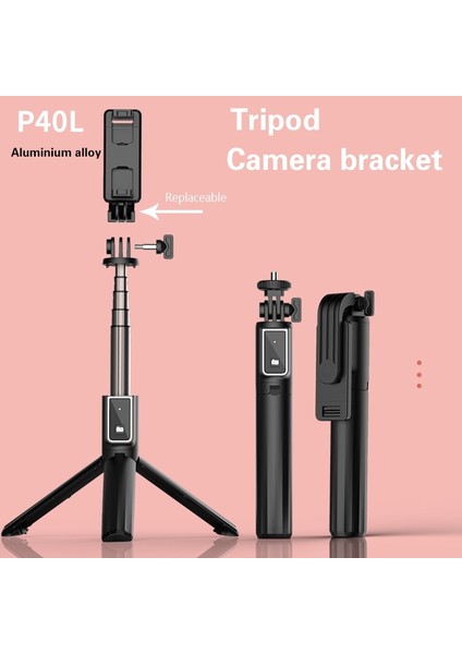 P40L-BLACK Patentli Bluetooth Selfie Çubuğu Uzaktan Kumandalı Tripod Cep Telefonu Canlı Fotoğraf Standı Tripod Kamera Selfie Artefakt Sopa (Yurt Dışından) fırsatları