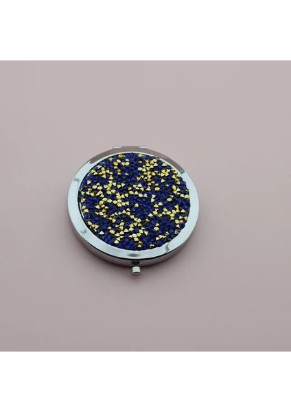 B Kristal Rhinestone Yuvarlak Çift Taraflı Makyaj Aynası Taşınabilir Mini Cep Aynası Yapmak 70 Snaps Altın Gül Altın Gümüş Küçük Ayna (Yurt Dışından)