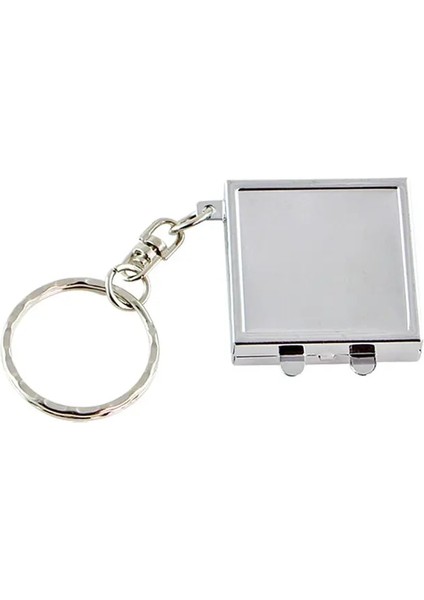 03 Yuvarlak Kalp Oval Kare Şekli Çift Taraflı Kozmetik Ayna Metal Katlanır Anahtarlık Makyaj Mini Ayna (Yurt Dışından)