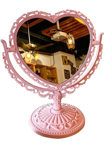 Bir Kalp Şeklinde Oval 360 Derece Dönen Avrupa Vintage Çıkarılabilir El Montaj Taşınabilir Dekoratif Ayna Makyaj Aynası Makyaj Aracı (Yurt Dışından) fiyatları
