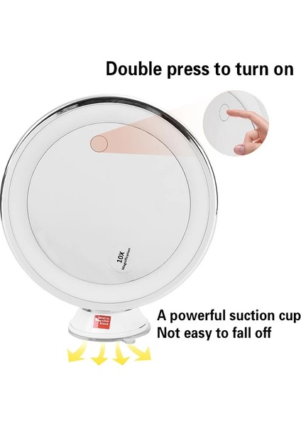 Wdl Touch 10X LED Makyaj Masası Aynası Işıkları ile 360 Derece Döndürme 10X Büyüteç Kadın Makyaj Araçları Yuvarlak Ayakta Masa Makyaj Aynaları (Yurt Dışından)