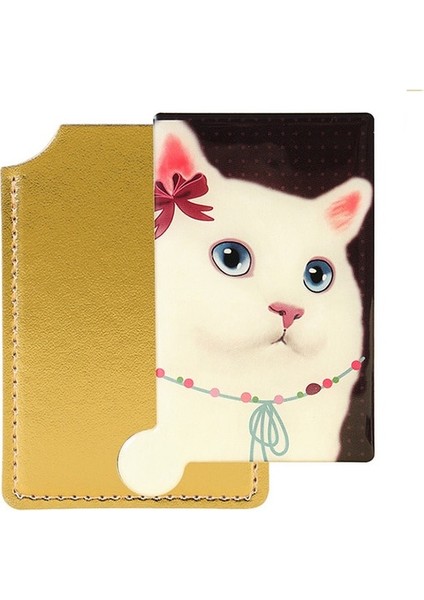 Pic Gösterisi Olarak Sevimli Kedi Cep Dikdörtgen Makyaj Aynaları Ultra-Ince Makyaj Aynası Kişiselleştirilmiş Taşınabilir Kompakt Kozmetik Ayna (Yurt Dışından)