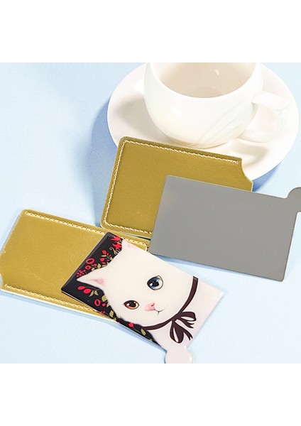 Pic Gösterisi Olarak Sevimli Kedi Cep Dikdörtgen Makyaj Aynaları Ultra-Ince Makyaj Aynası Kişiselleştirilmiş Taşınabilir Kompakt Kozmetik Ayna (Yurt Dışından) fırsatları