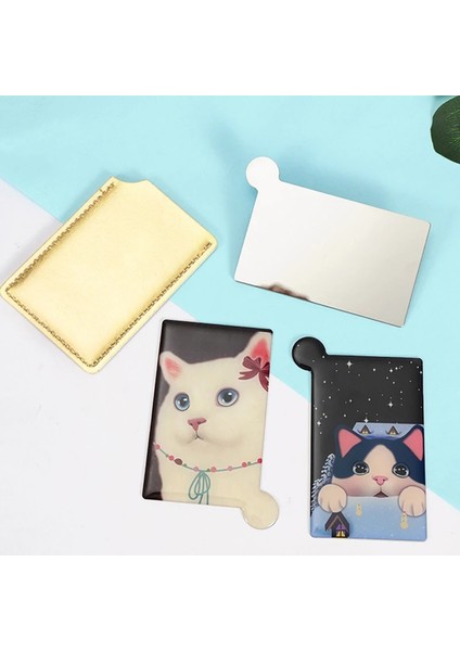 Pic Gösterisi Olarak Sevimli Kedi Cep Dikdörtgen Makyaj Aynaları Ultra-Ince Makyaj Aynası Kişiselleştirilmiş Taşınabilir Kompakt Kozmetik Ayna (Yurt Dışından) indirimleri
