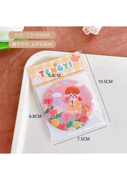 8 Yeni Kpop Bangtan Ördek Kız Karikatür Sevimli Ayna Mini Taşınabilir Cep Çantası Küçük Ayna Teneke Küçük Minik Yuvarlak Ayna Makyaj (Yurt Dışından)