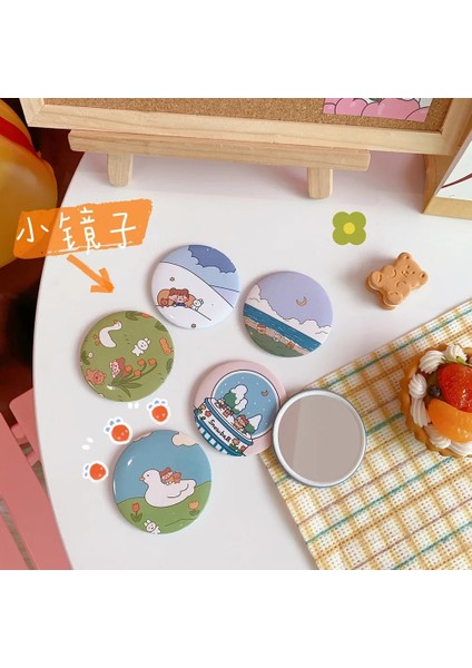 8 Yeni Kpop Bangtan Ördek Kız Karikatür Sevimli Ayna Mini Taşınabilir Cep Çantası Küçük Ayna Teneke Küçük Minik Yuvarlak Ayna Makyaj (Yurt Dışından) fiyatları