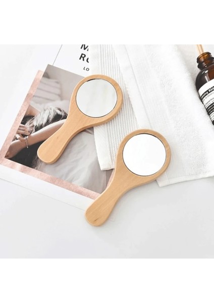 Pu Yeni Doğal Ahşap Ayna Ahşap El Aynası Vintage Taşınabilir Kompakt Makyaj Vanity El Ayna Kadınlar Için Kolu ile Seyahat (Yurt Dışından) fiyatları
