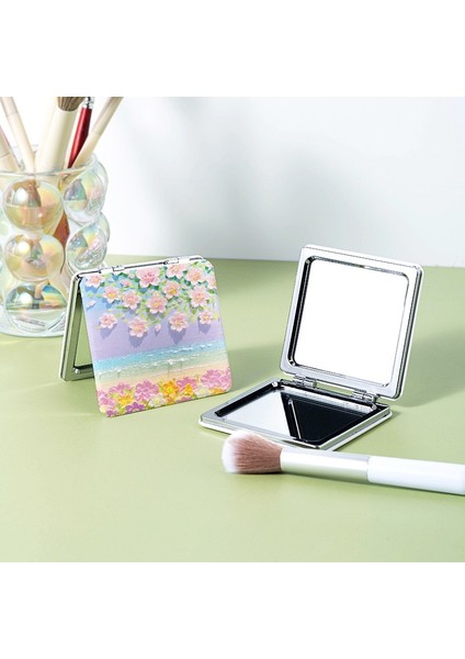 Sıkılmış Panda Yağlıboya Makyaj Aynası 2x Büyüteç Kozmetik Ayna Taşınabilir Kadın Katlanır Çift Taraflı Küçük Ayna Güzellik Araçları (Yurt Dışından) modelleri