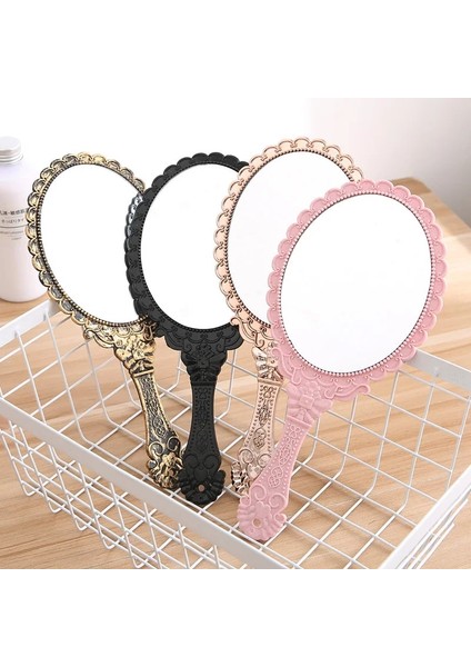 Paslı Altın 1 Adet Taşınabilir Vintage Makyaj Aynası El Tutma Oval Yuvarlak Ayna Asil Antik Yolları Geri Yükleme Mahkemesi Ayna Güzellik Aracı (Yurt Dışından) fiyatları