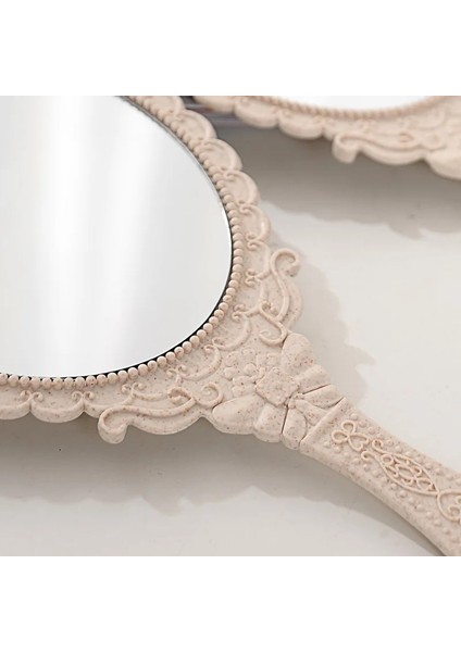 Paslı Altın 1 Adet Taşınabilir Vintage Makyaj Aynası El Tutma Oval Yuvarlak Ayna Asil Antik Yolları Geri Yükleme Mahkemesi Ayna Güzellik Aracı (Yurt Dışından) indirimleri