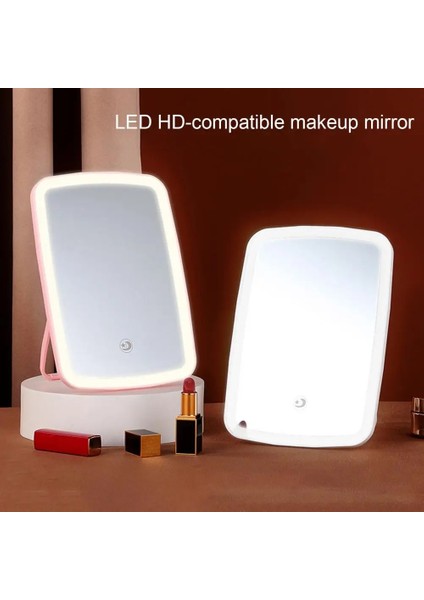 Pembe A Yüksek LED Makyaj Aynası Üç Işık Modlu Makyaj Aynası Katlanabilir LED Makyaj Aynası 3 Işık Modlu USB Şarj Edilebilir Dokunmatik (Yurt Dışından) fiyatları