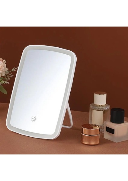 Pembe A Yüksek LED Makyaj Aynası Üç Işık Modlu Makyaj Aynası Katlanabilir LED Makyaj Aynası 3 Işık Modlu USB Şarj Edilebilir Dokunmatik (Yurt Dışından) fırsatları
