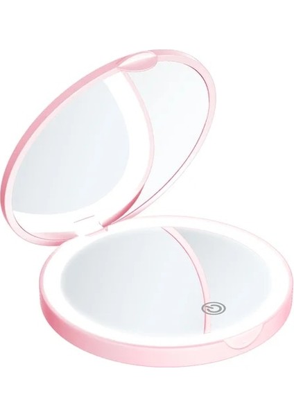Pembe LED Kozmetik Ayna Işık ile Taşınabilir Ayna Cep Katlanır Depolama Ayna Hediye Çift Taraflı 2x Kozmetik Ayna Hediye (Yurt Dışından)